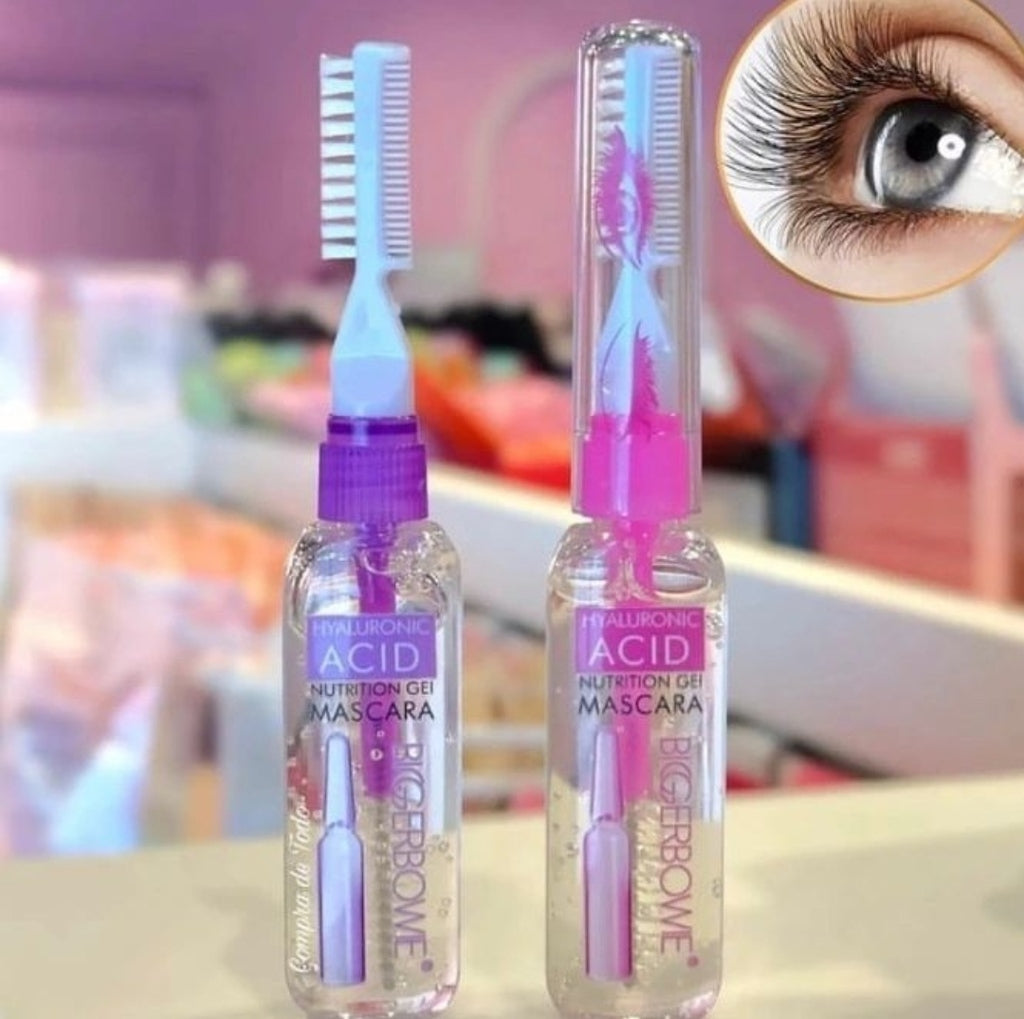 Máscara de pestañas y cejas transparente con ácido hialurónico