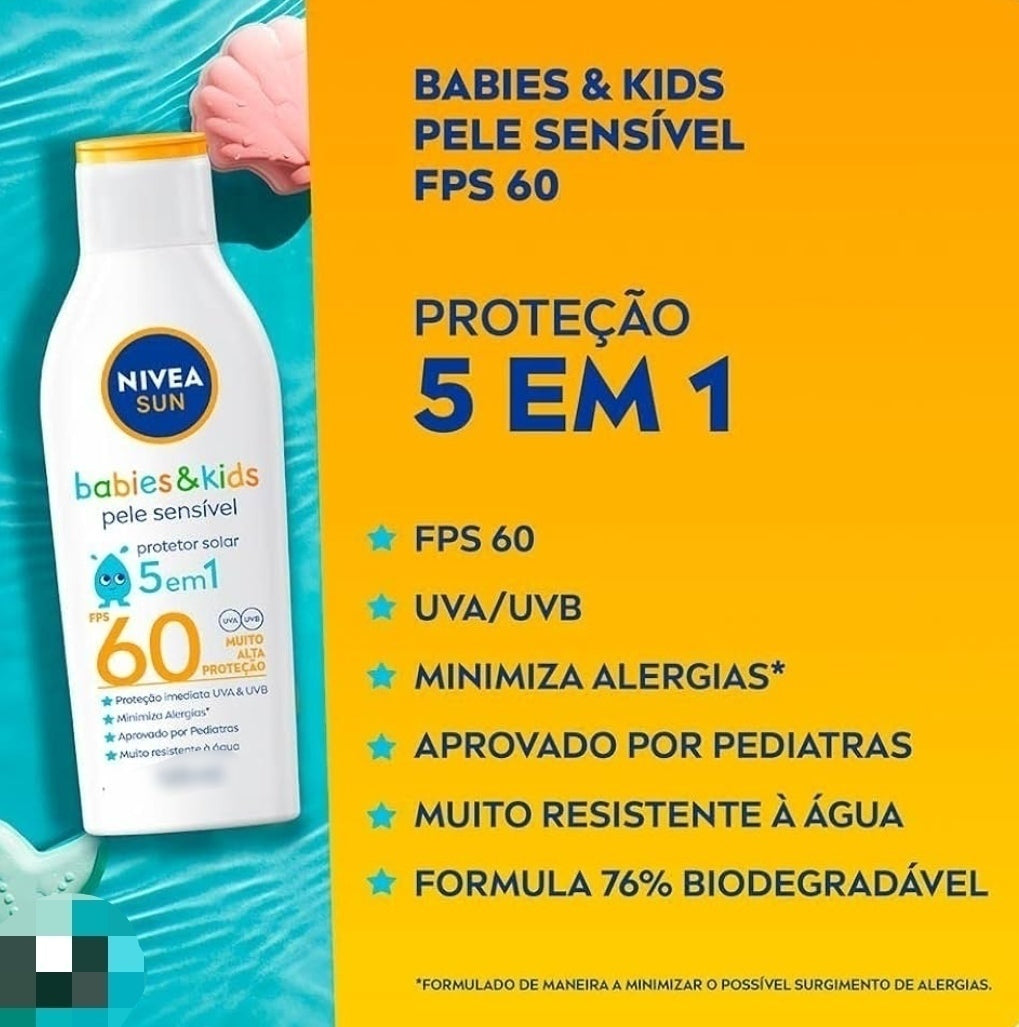 Protector solar Nivea FPS 60 bebes y niños