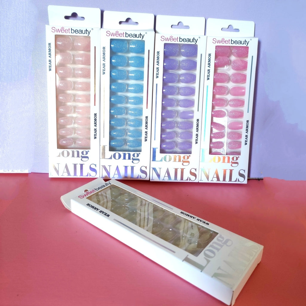 Uñas press on glitter