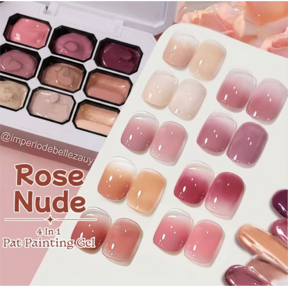Paleta de 9 Gel Painting Rosa Nude