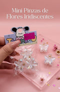 Mini pinzas de Flores Iridiscentes, Pack de 3 unidades