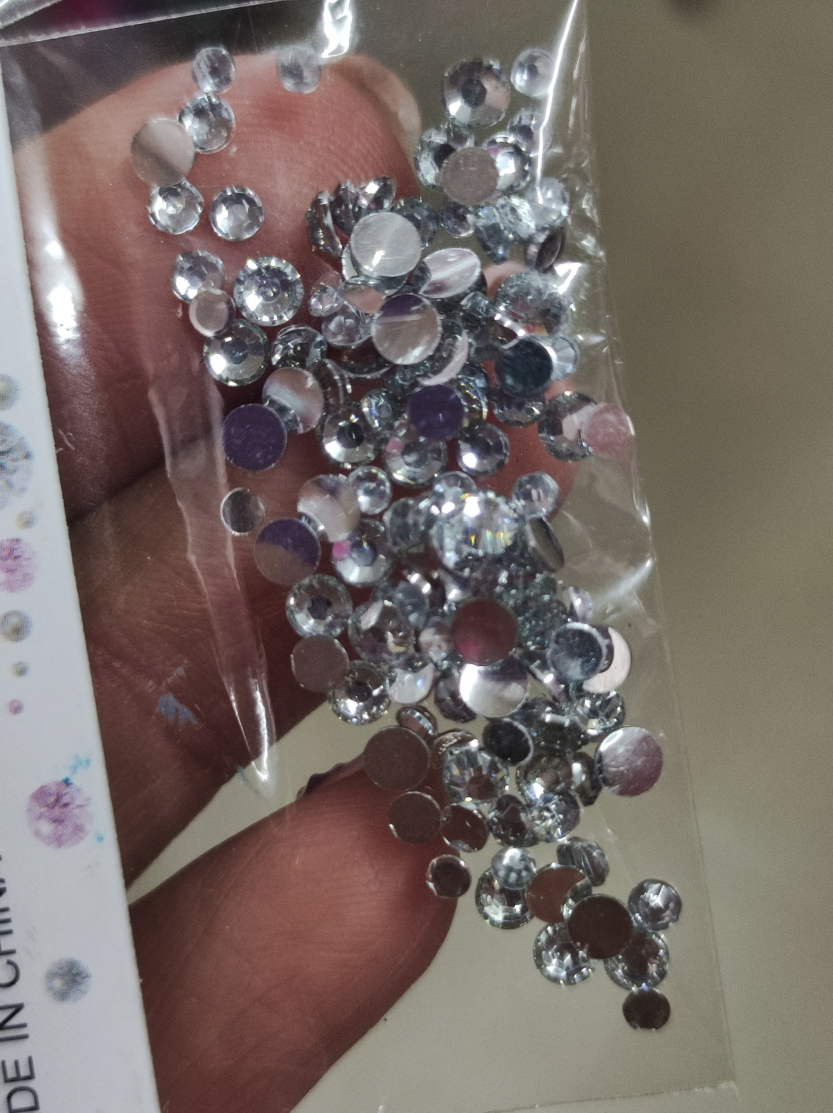 Strass color plateado para uñas