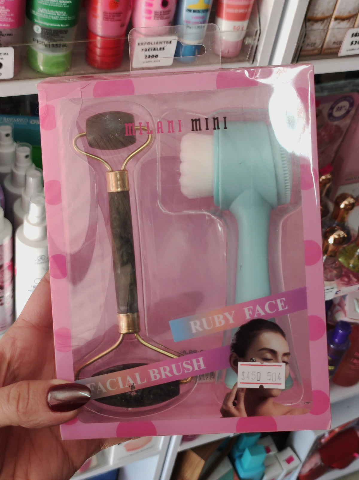 Set para cuidado de la piel, Rodillo facial de jade y un cepillo de limpieza