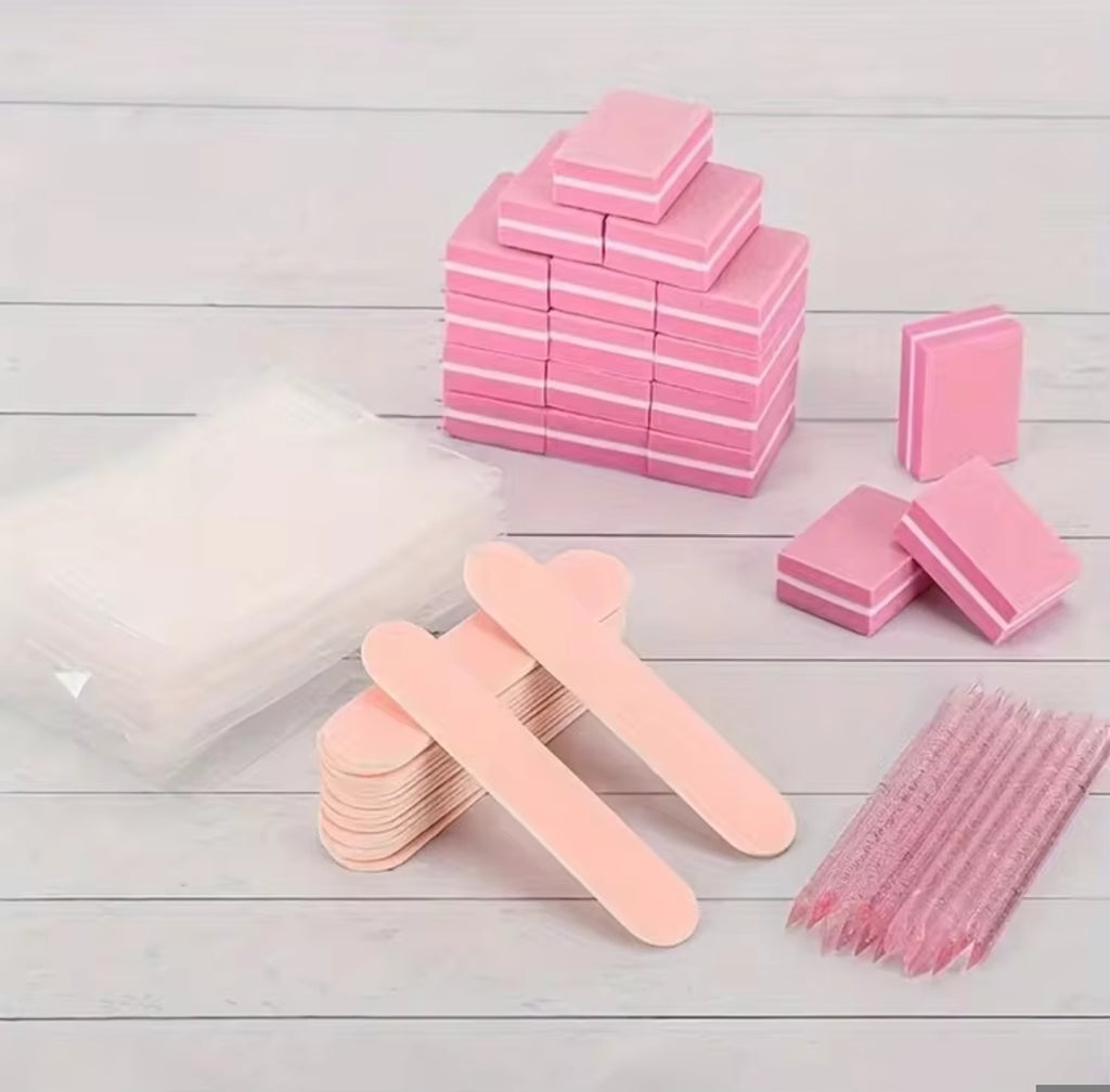 Kit para uñas Press On: Lima + palito + Sponge en bolsita