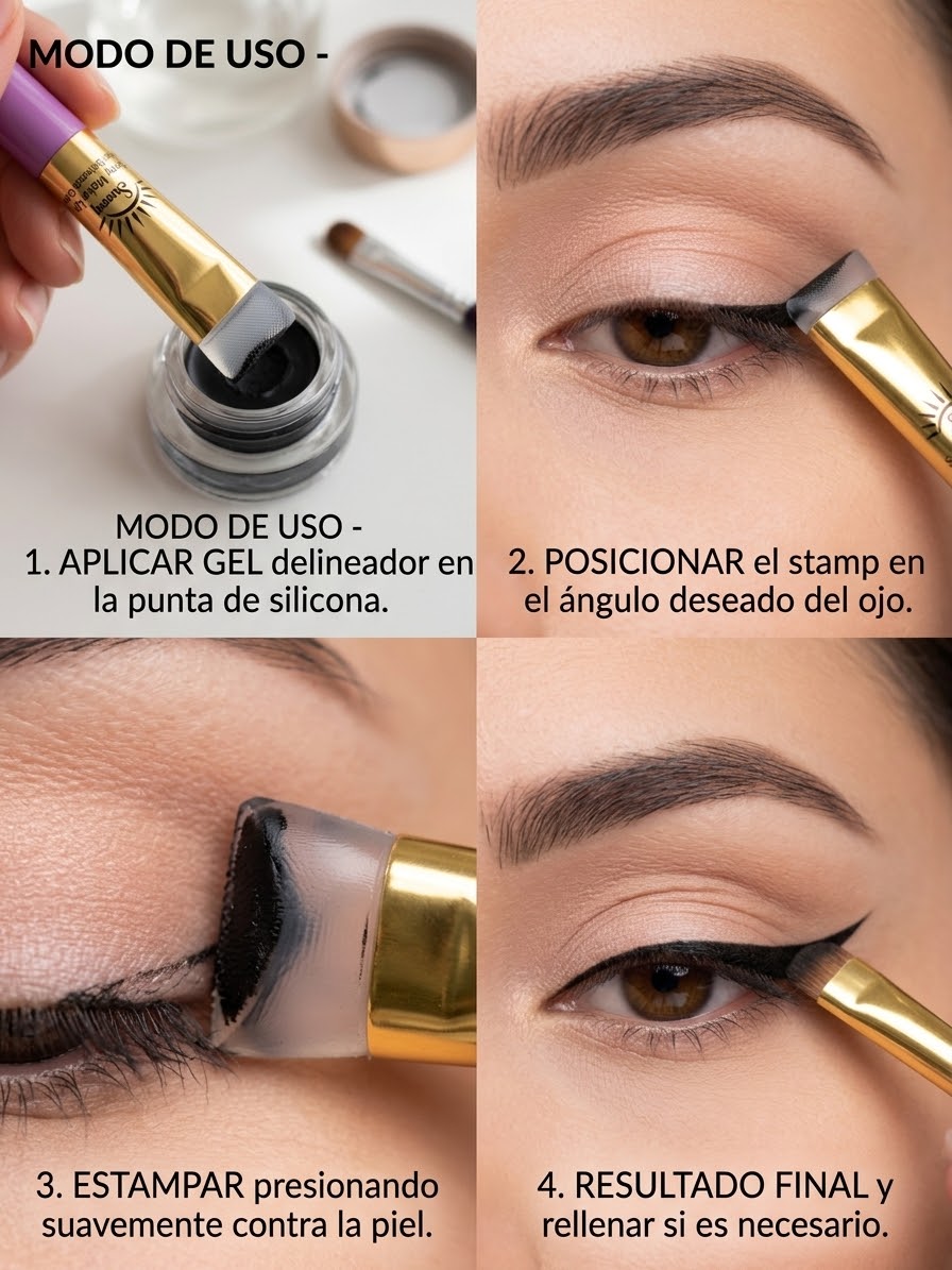 Brocha de silicona para hacer delineado.