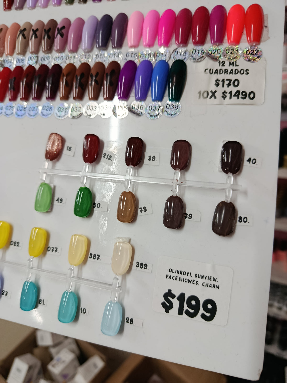 Esmaltes Amarillo, Verde, Azul, Marrón, Celeste