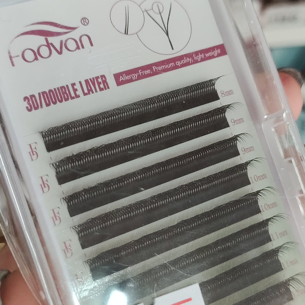 Pestañas Tecnologícas FADVAN 3D/Double Layer 0,07 D MIX 8-14 mm