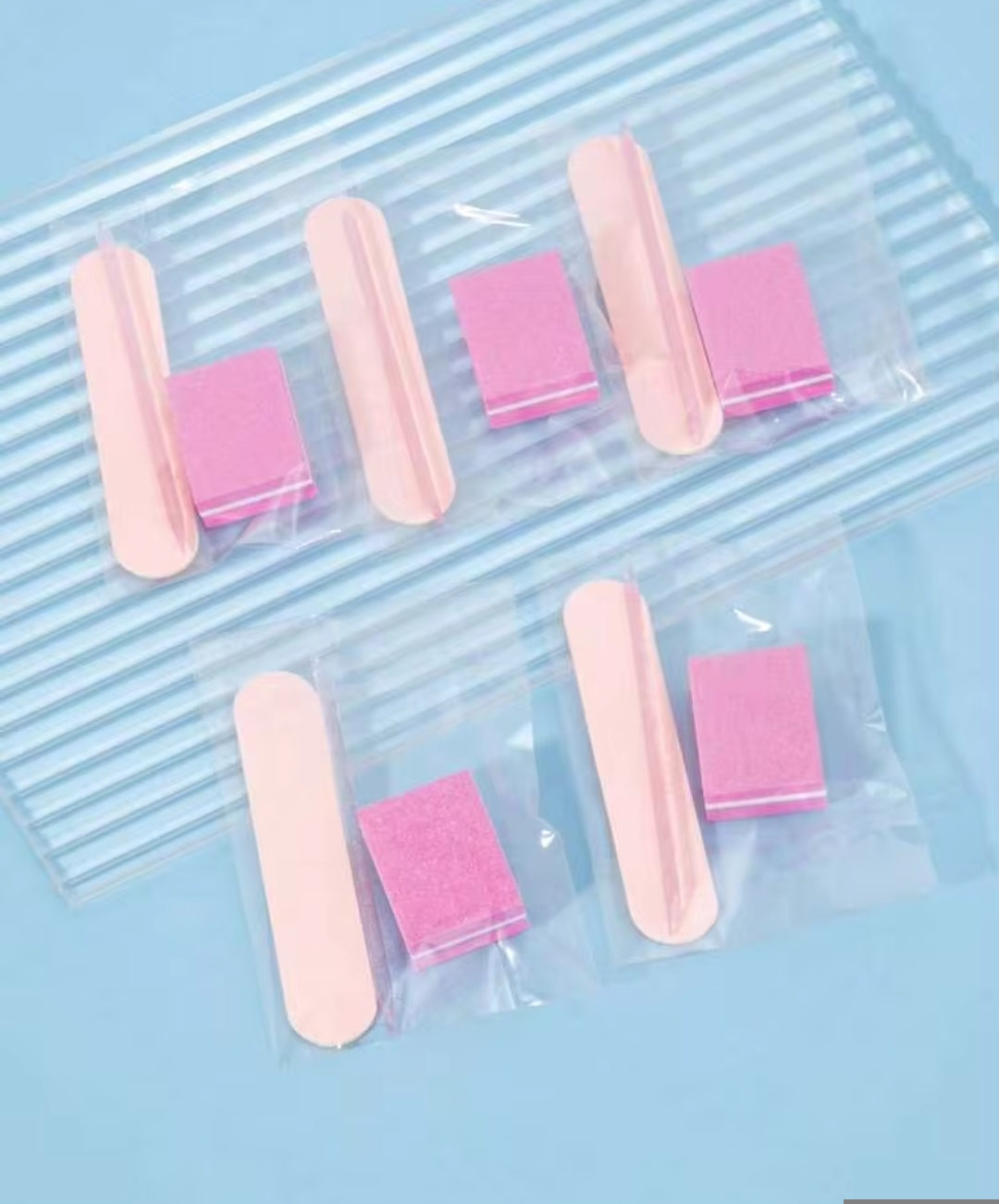 Kit para uñas Press On: Lima + palito + Sponge en bolsita