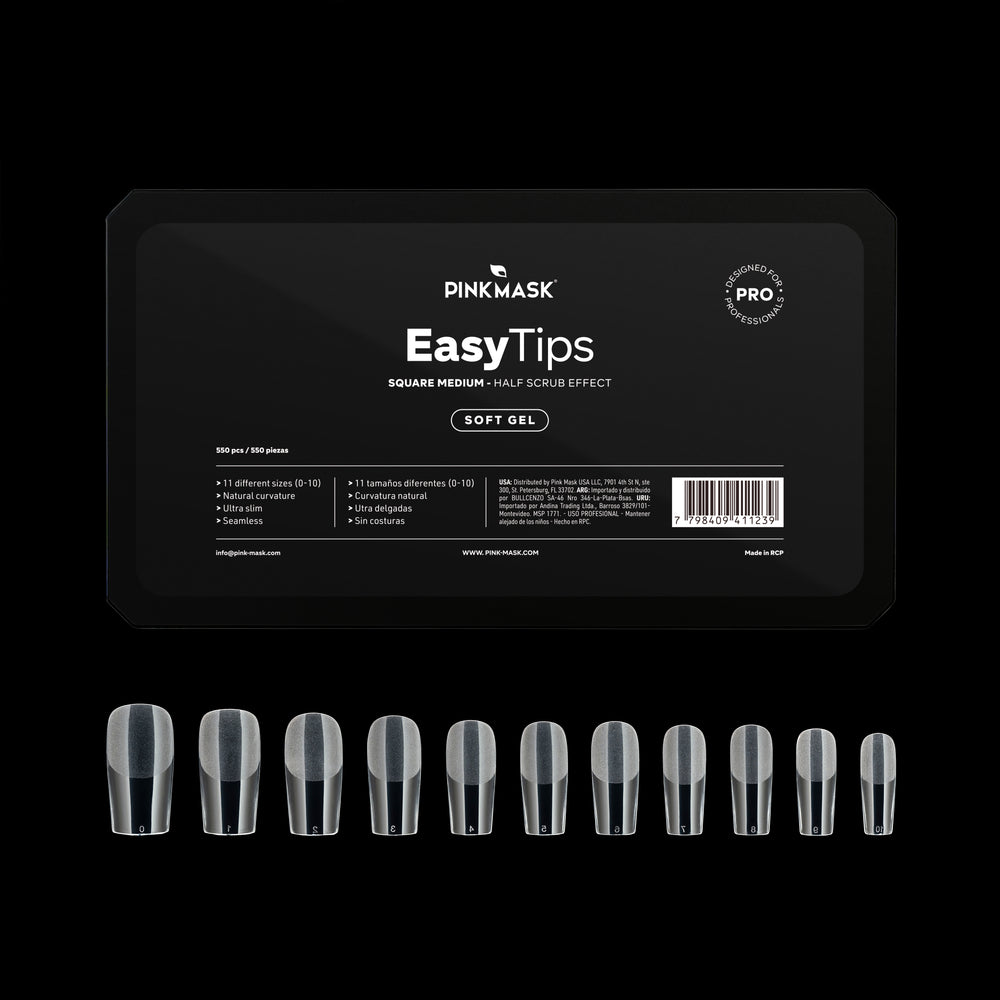Easy Tips 550 unid - Square Medium PINK MASK cuadradas