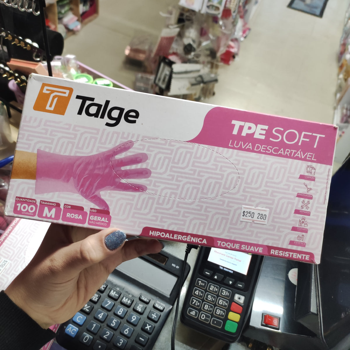 Guantes descartables, tipo para tinta, 100 unidades