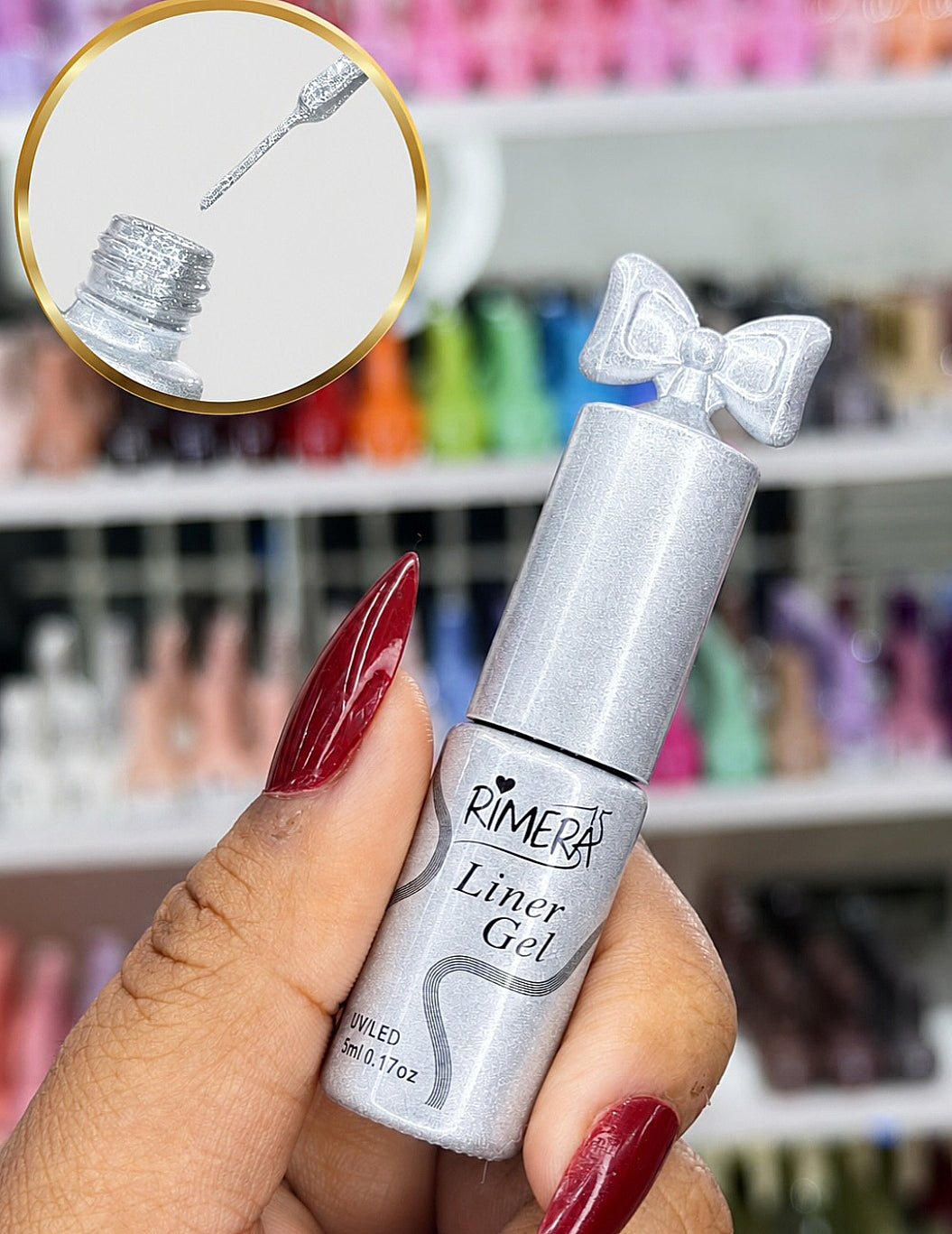 Liner gel Plateado glitter