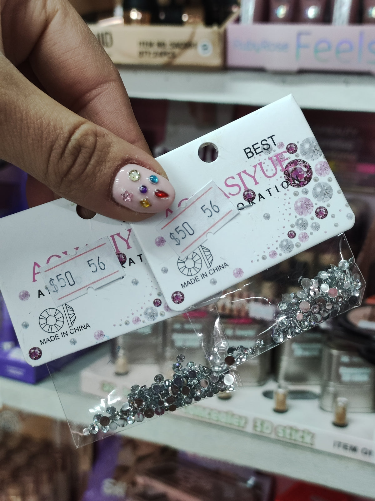 Strass color plateado para uñas
