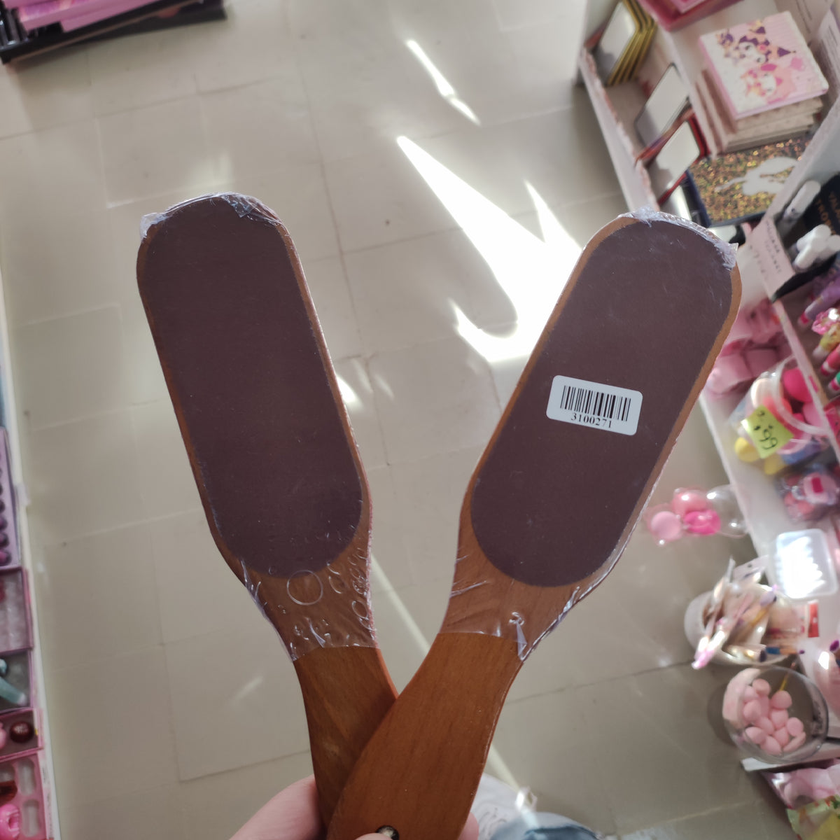 Lima de madera para pies