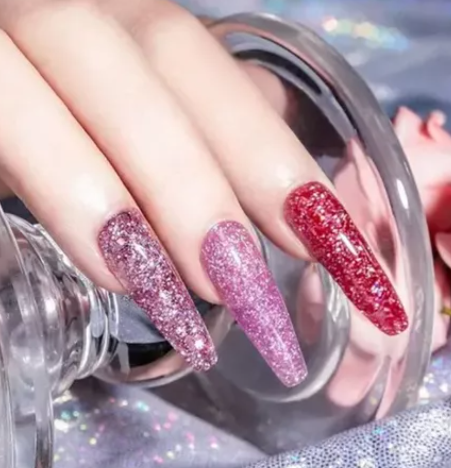 Polygel con glitter