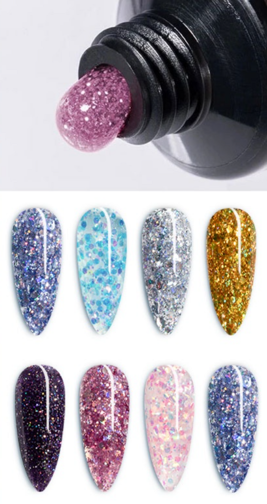 Polygel con glitter