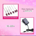 Torno eléctrico con cargador adaptador y kit de fresas