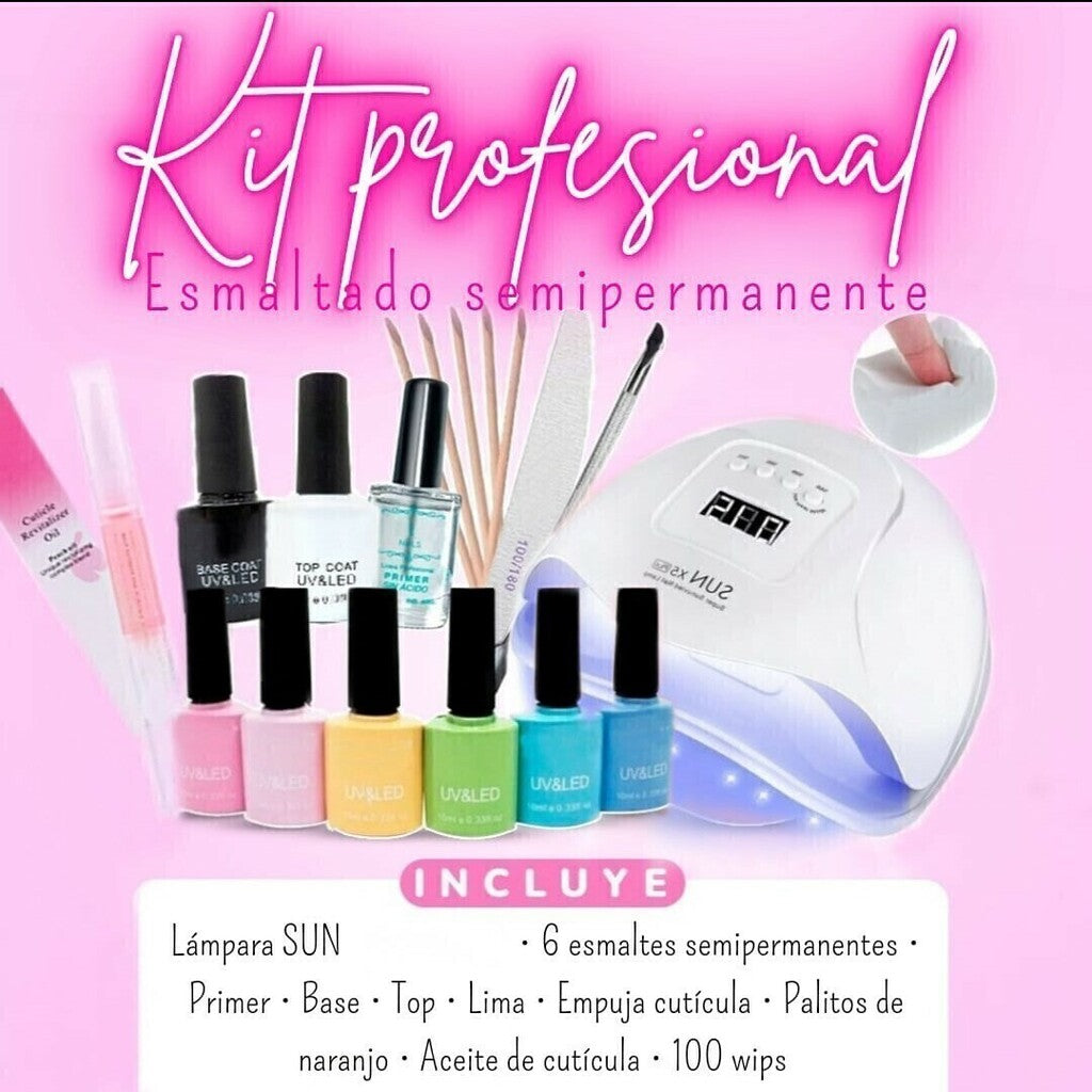 Kit profesional esmaltado semipermanente