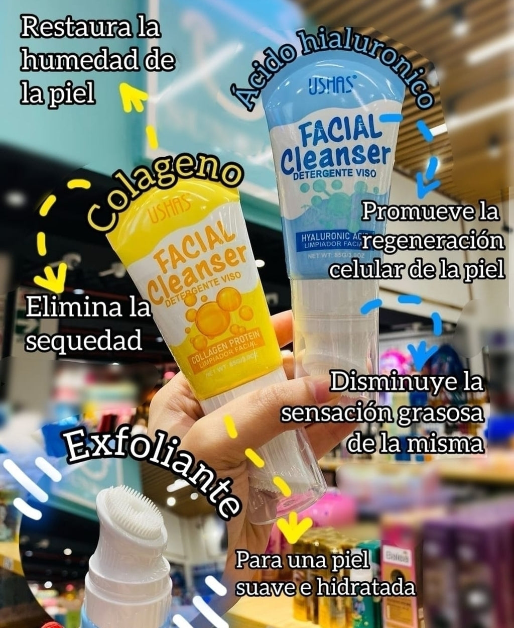 Jabón facial con cepillo