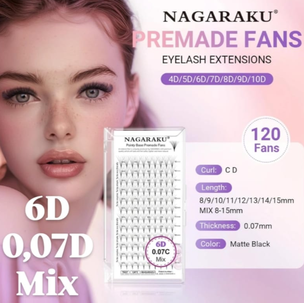 Pestañas Mix 6D 0,07D NAGARAKU