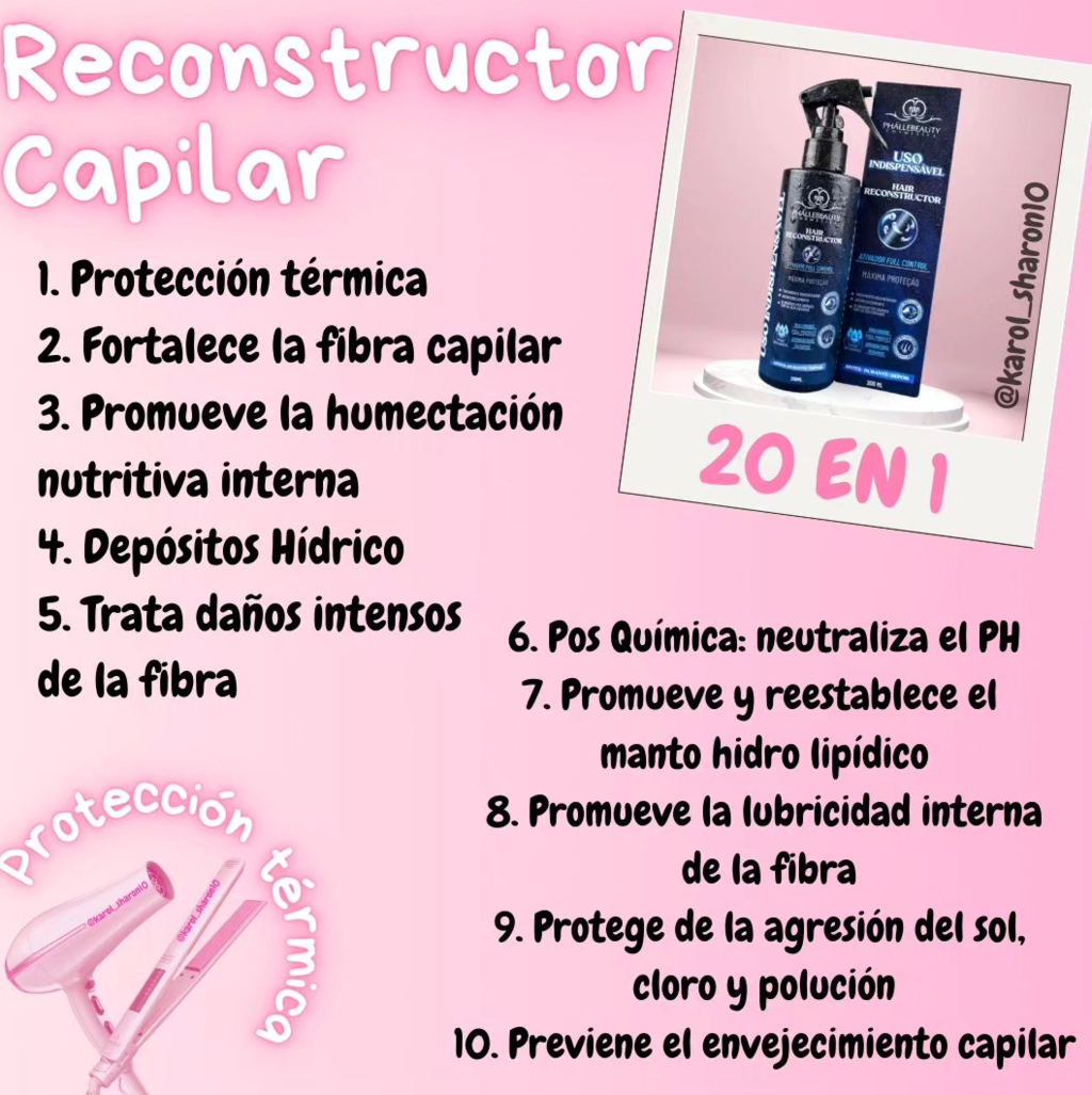 Reconstructor Capilar 20 en 1 Phallebeauty