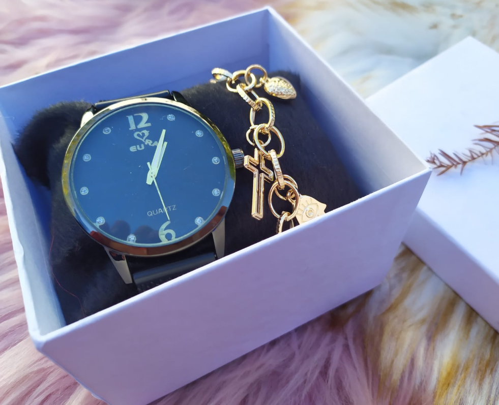 Reloj + pulsera + caja