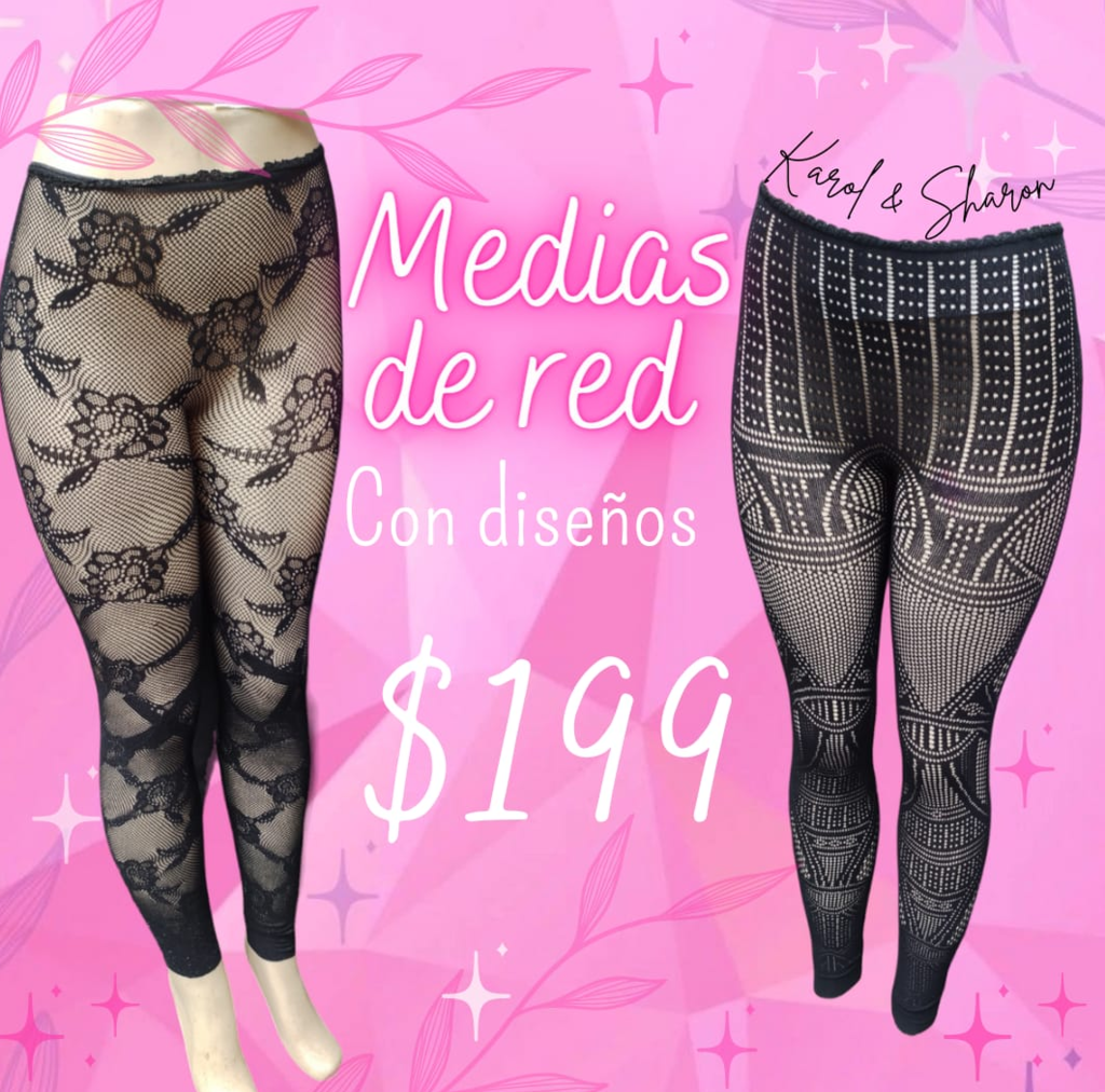 Medias de red decoradas