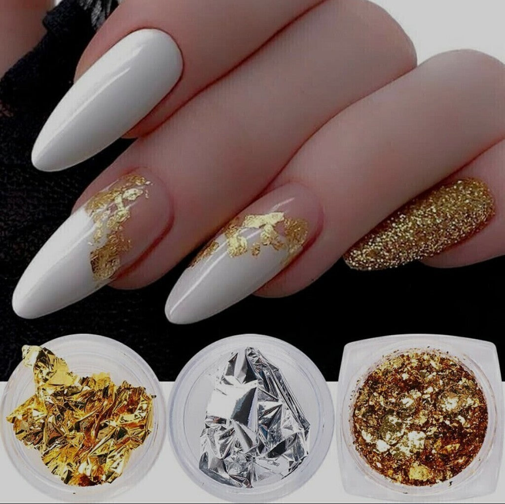 Papel de oro, glitter, terciopelo, caviar, escarcha