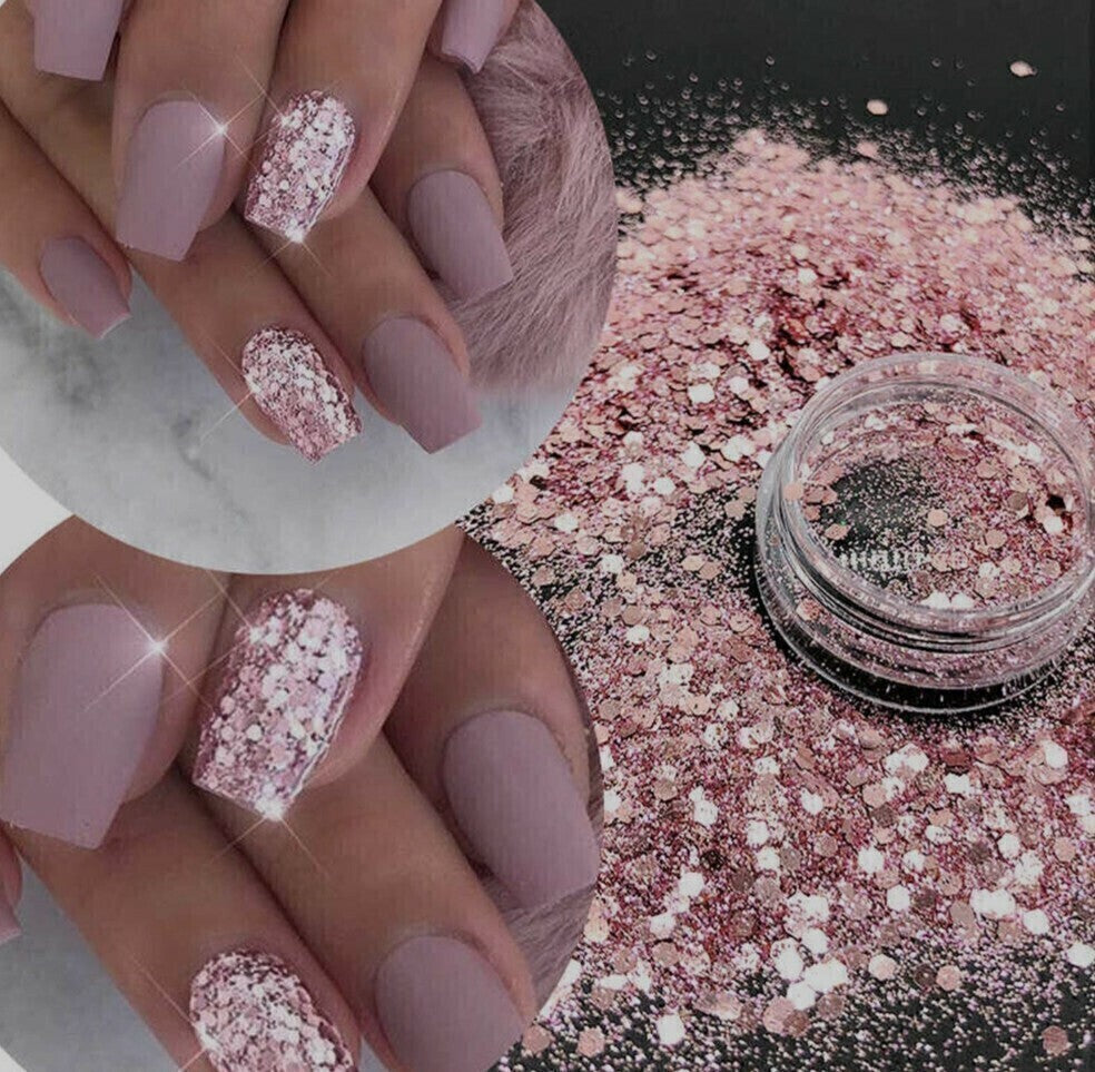 Papel de oro, glitter, terciopelo, caviar, escarcha
