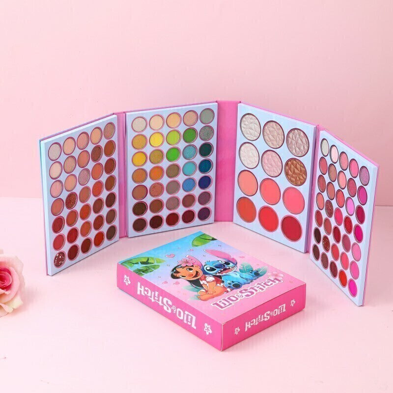 Mega Paleta Stitch 105 sombras + 6 iluminadores + 6 rubores